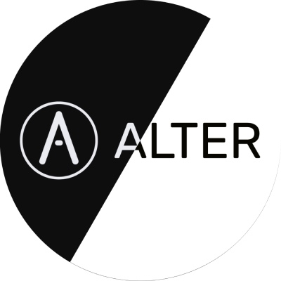 Black and White examples of the ALTER Logo